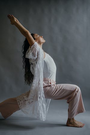 A lady with yoga pose