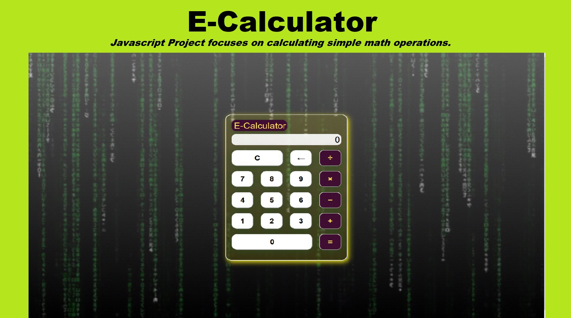 E-Calculator